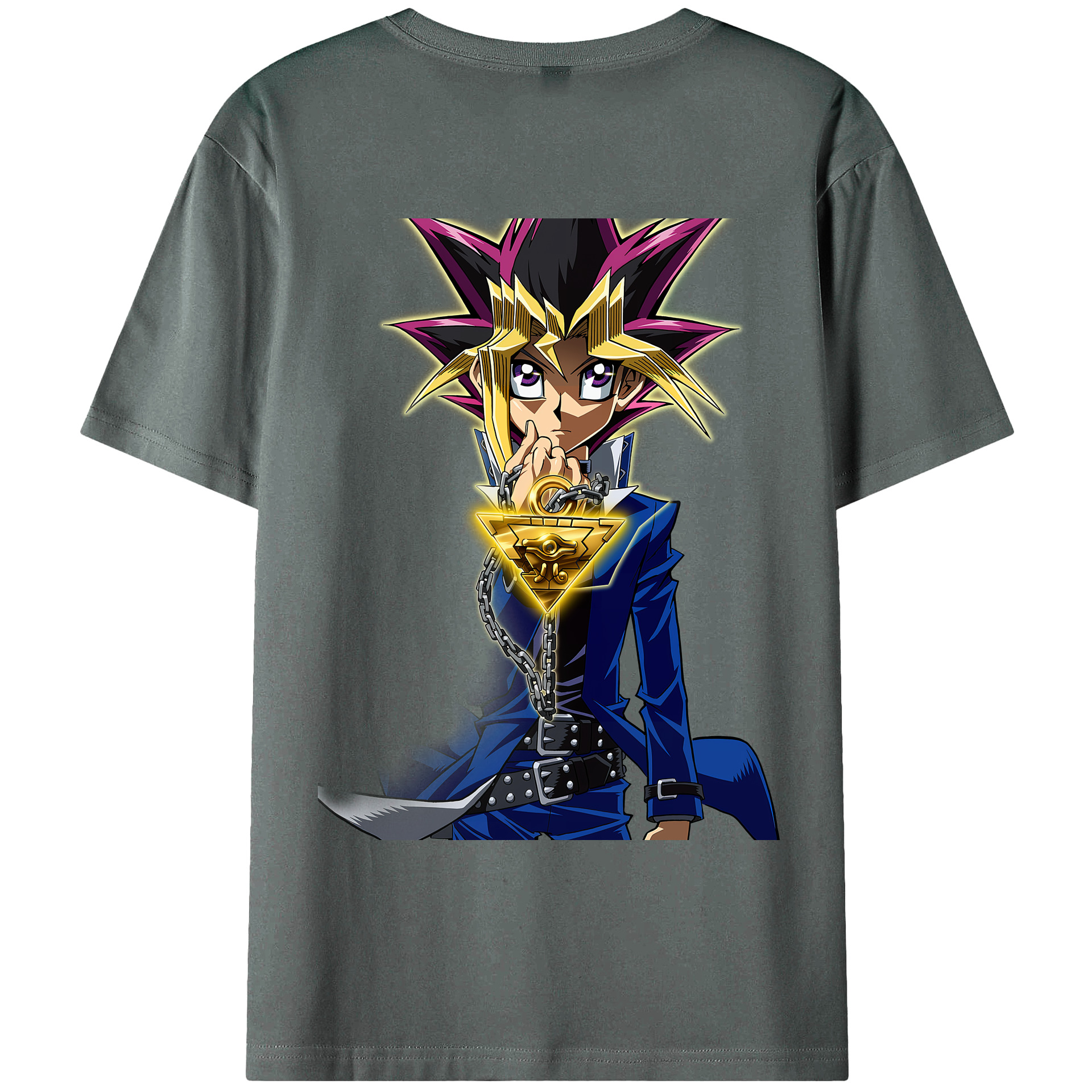 （画像用） 遊☆戯☆王 Yu-Gi-Oh! 綿100％ メンズ半袖Tシャツ（バックプリント） 通気性